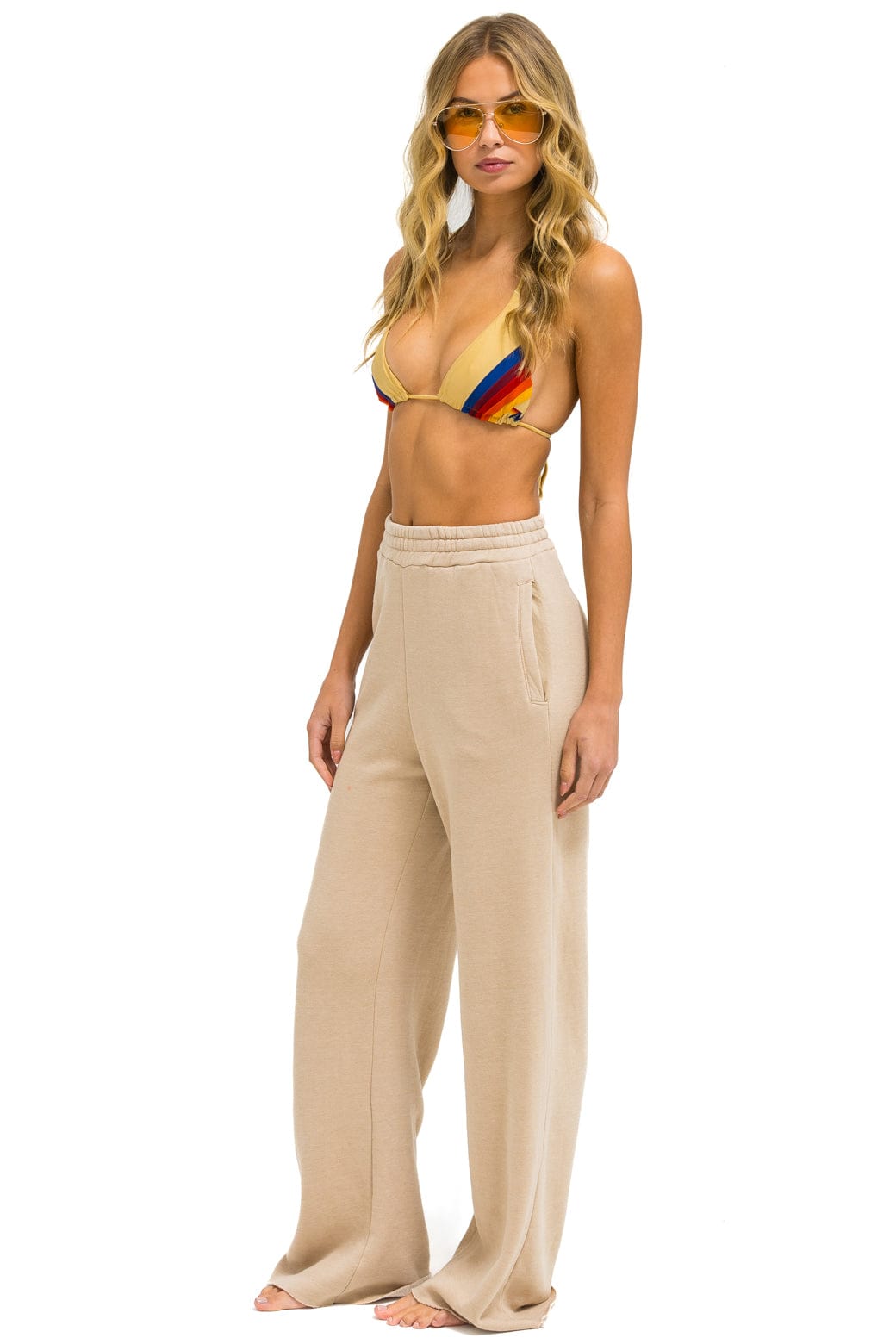 WIDE LEG POCKET SWEATPANTS - SAND - Image 3