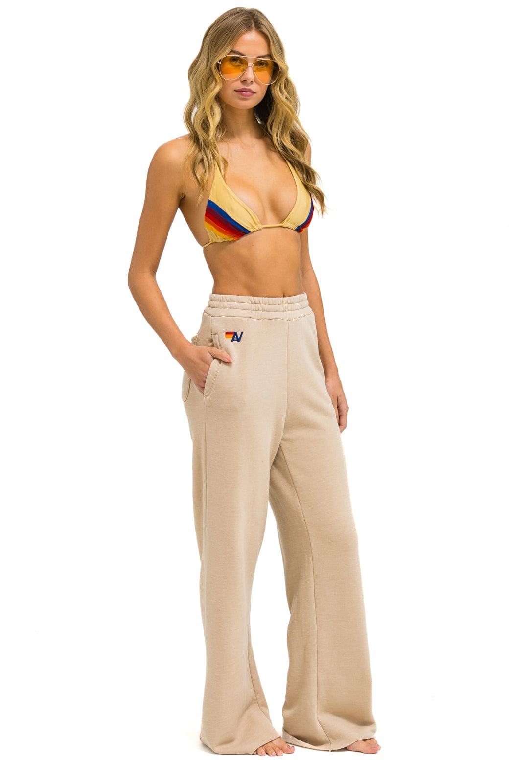 WIDE LEG POCKET SWEATPANTS - SAND - Image 4