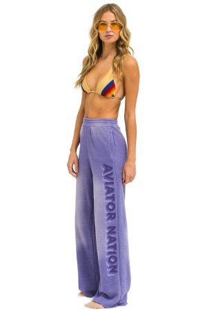 AN 3D WIDE LEG POCKET SWEATPANTS - FADED GRAPE
