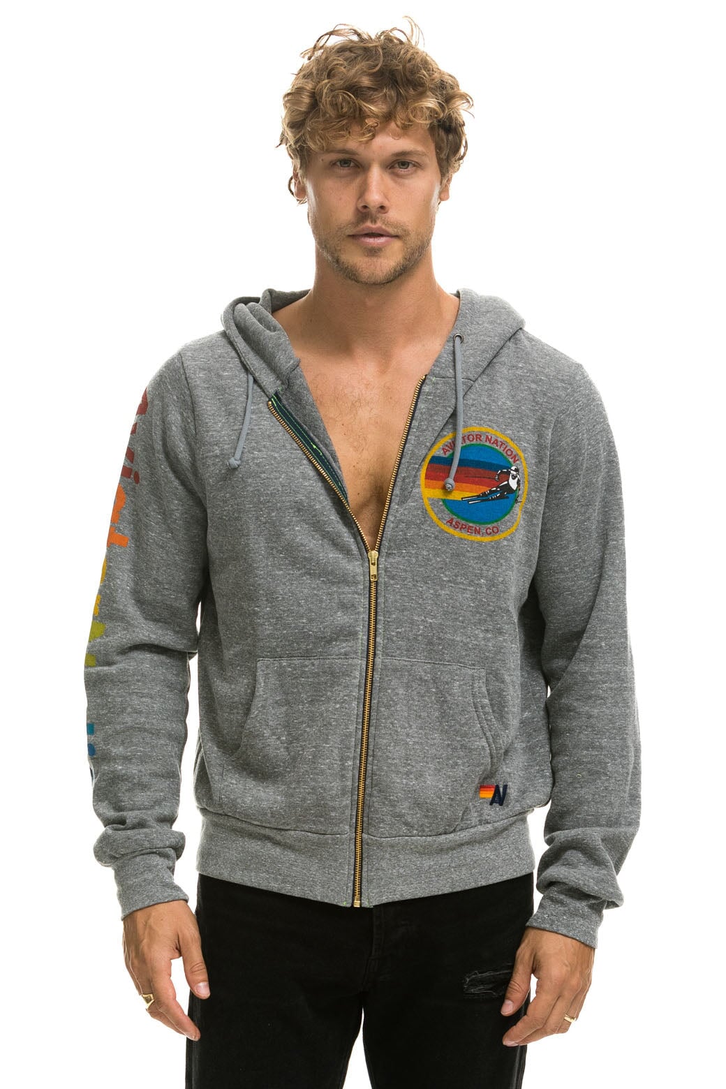 AVIATOR NATION ASPEN HOODIE - HEATHER GREY - Image 8