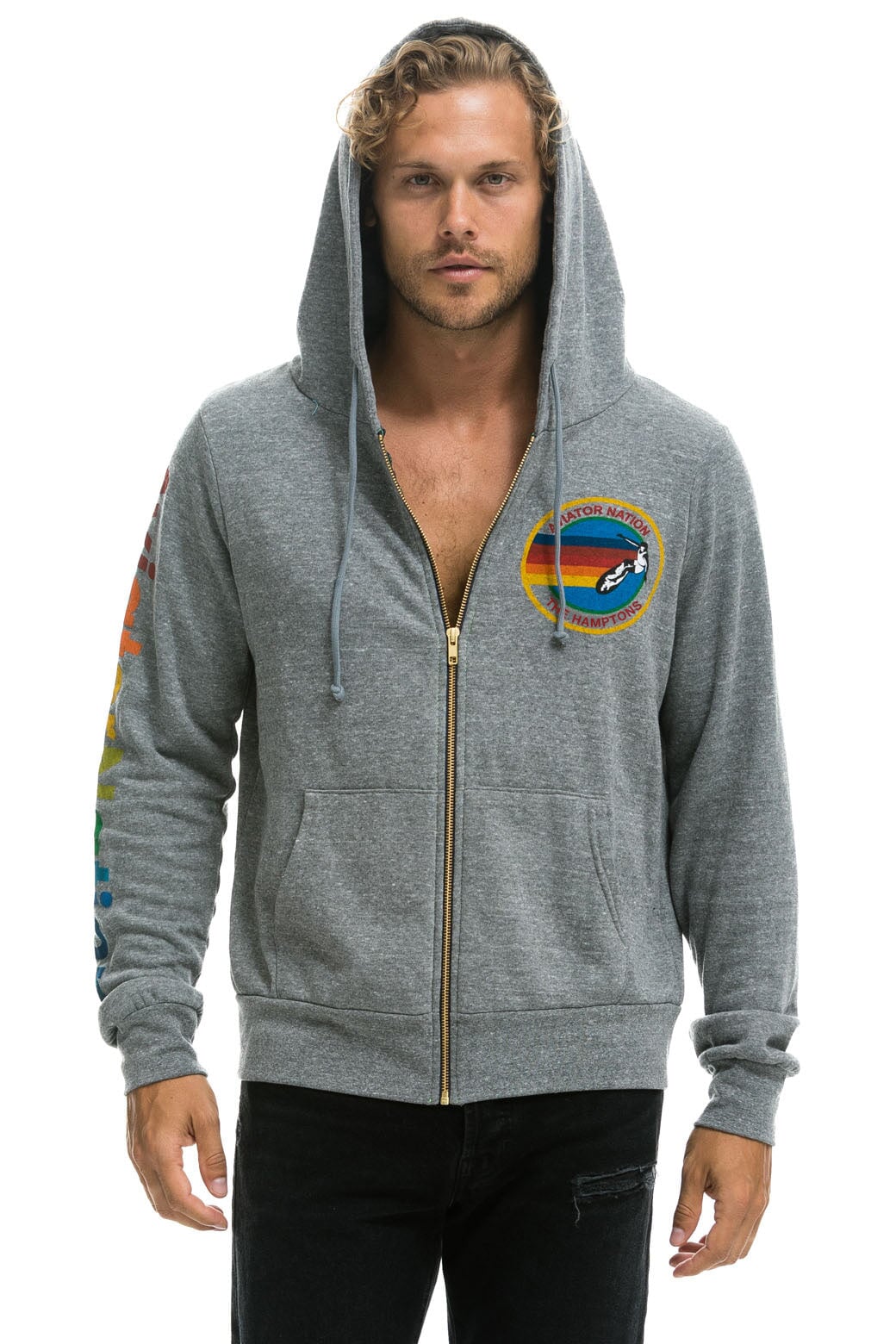 AVIATOR NATION HAMPTONS HOODIE - HEATHER GREY - Image 2