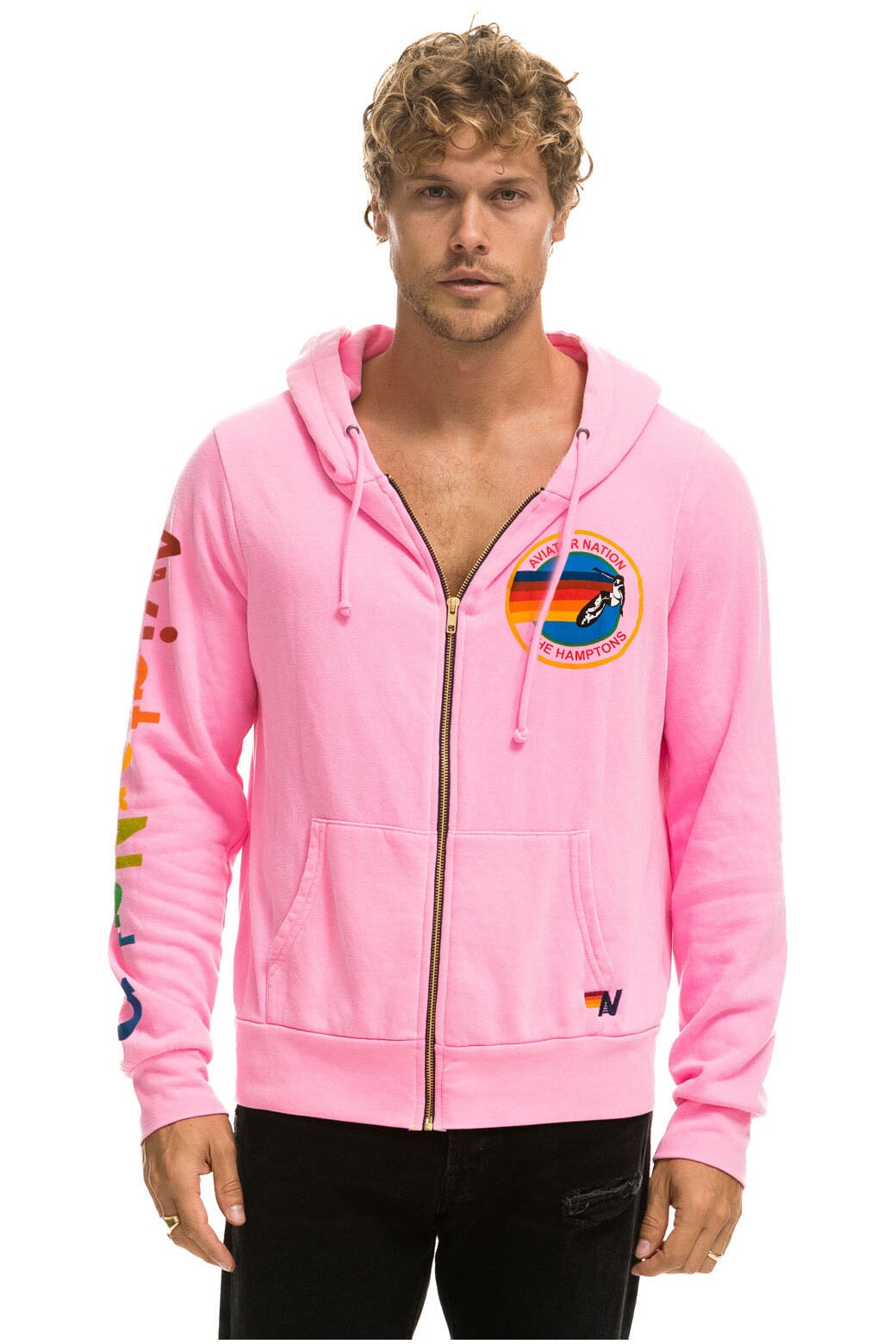 AVIATOR NATION HAMPTONS HOODIE - NEON PINK - Image 2