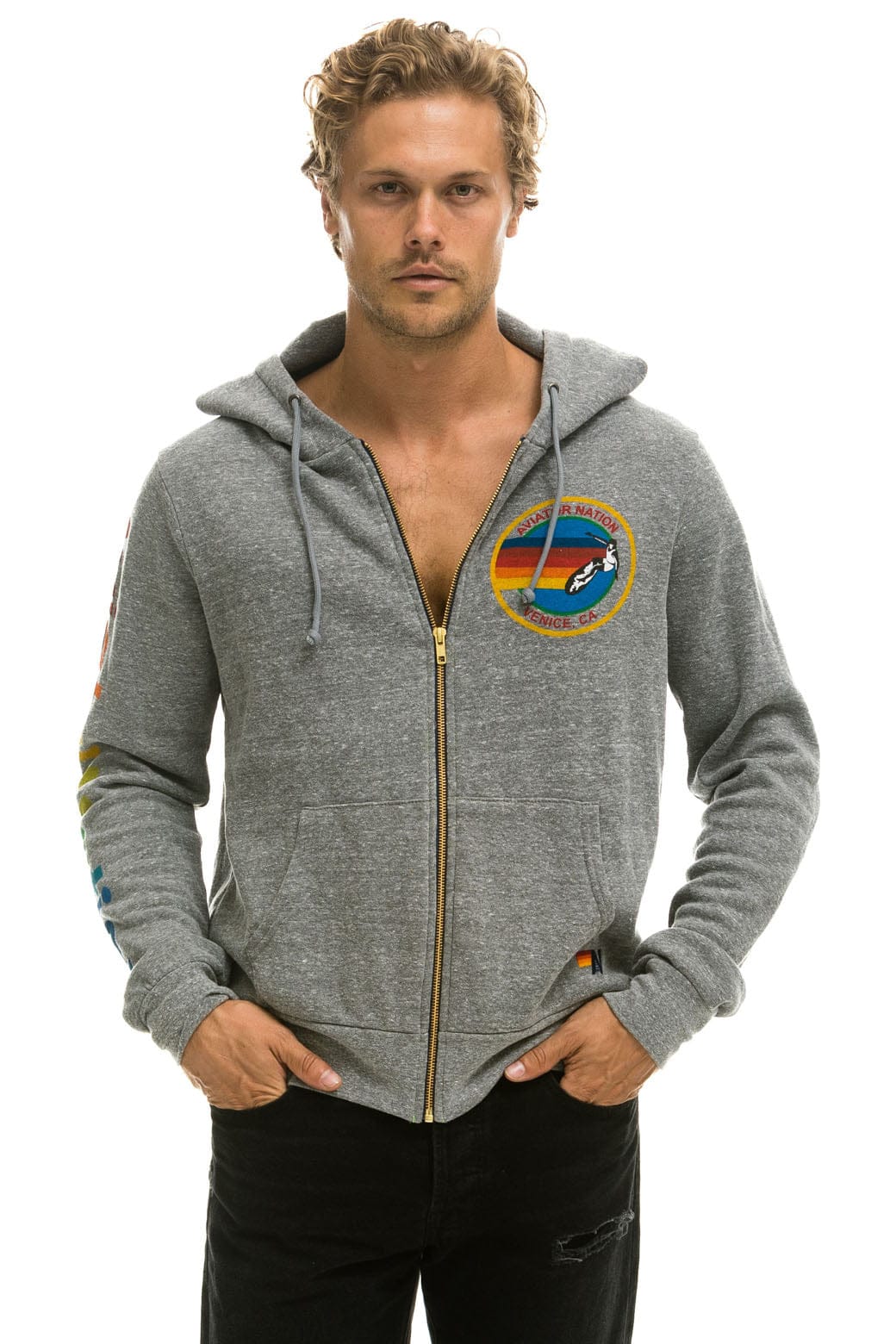 AVIATOR NATION HOODIE - HEATHER GREY - Image 2