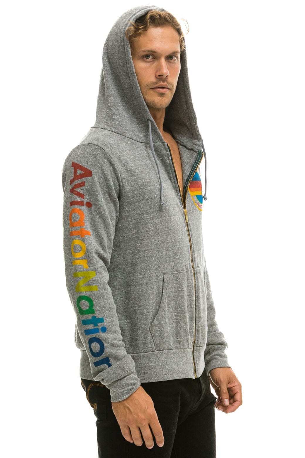 AVIATOR NATION HOODIE - HEATHER GREY - Image 4