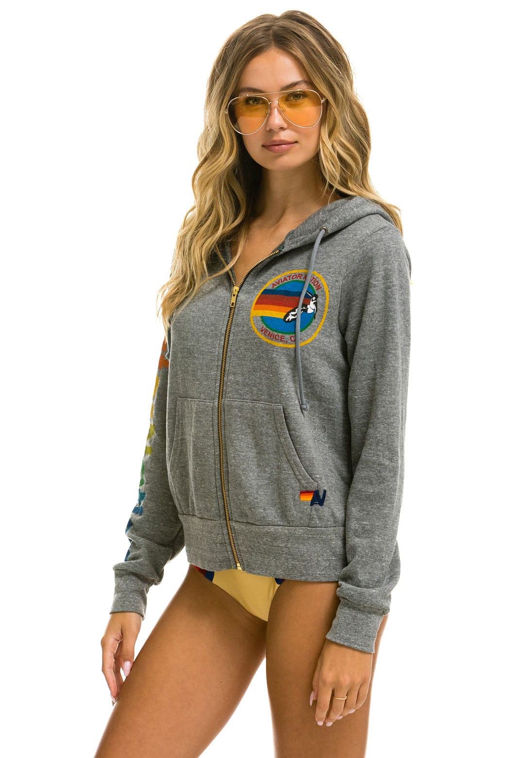AVIATOR NATION HOODIE - HEATHER GREY - Image 5