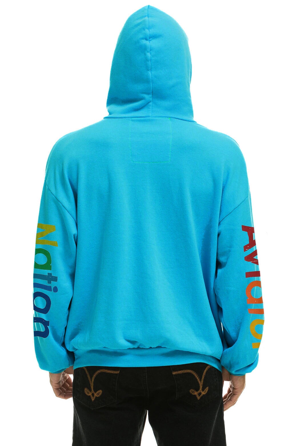 AVIATOR NATION MILL VALLEY RELAXED PULLOVER HOODIE - NEON BLUE - Image 4