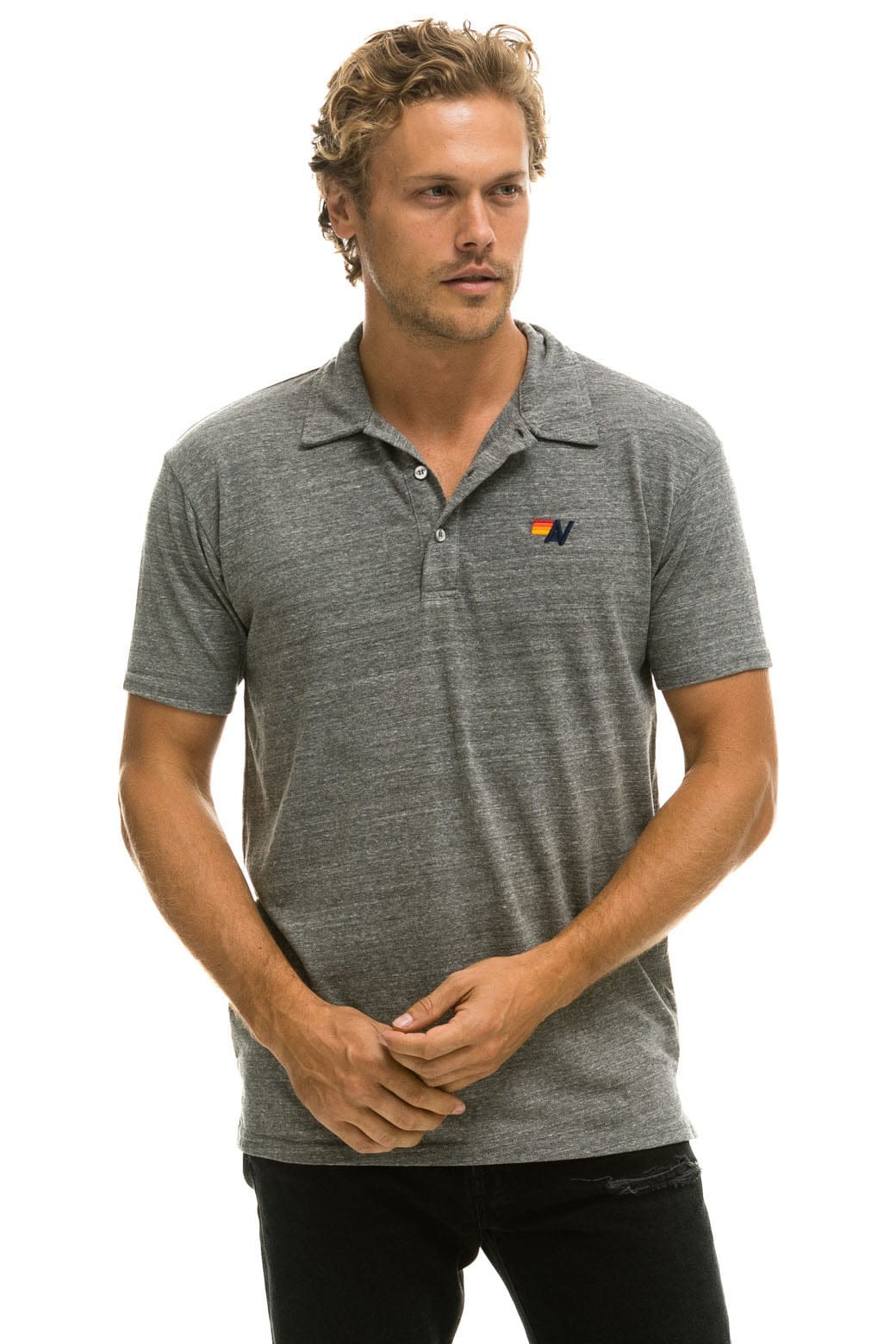 AVIATOR NATION POLO - HEATHER GREY - Image 3