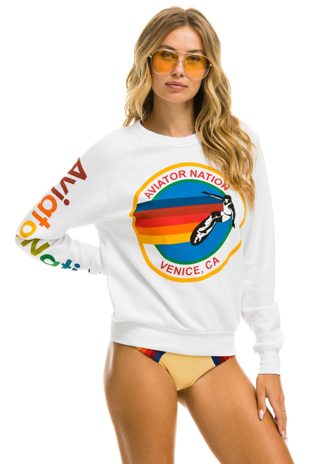 AVIATOR NATION SWEATSHIRT - WHITE - Image 5