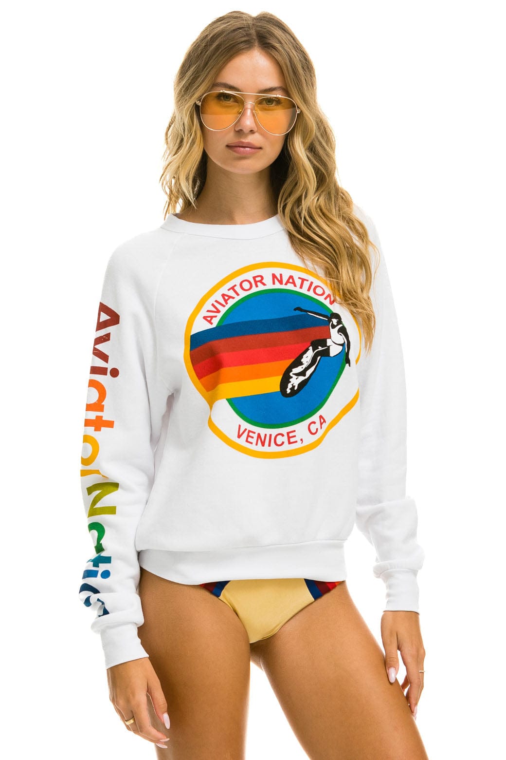 AVIATOR NATION SWEATSHIRT - WHITE - Image 3
