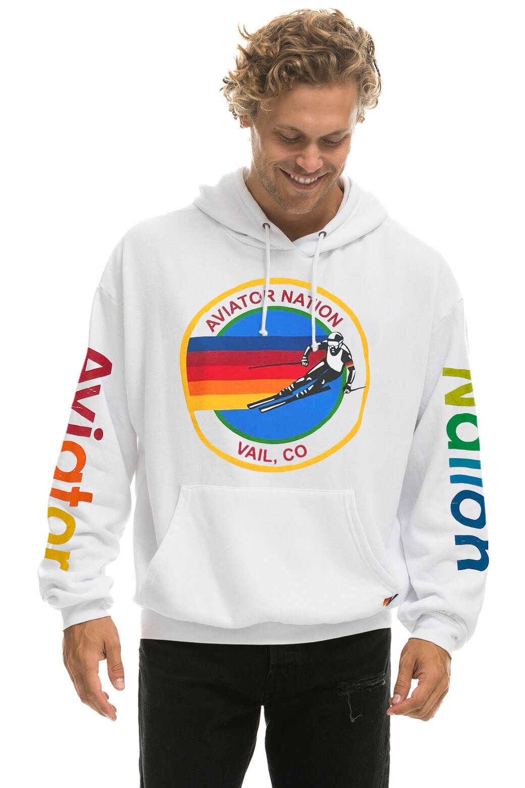 AVIATOR NATION VAIL RELAXED PULLOVER HOODIE - WHITE - Image 2
