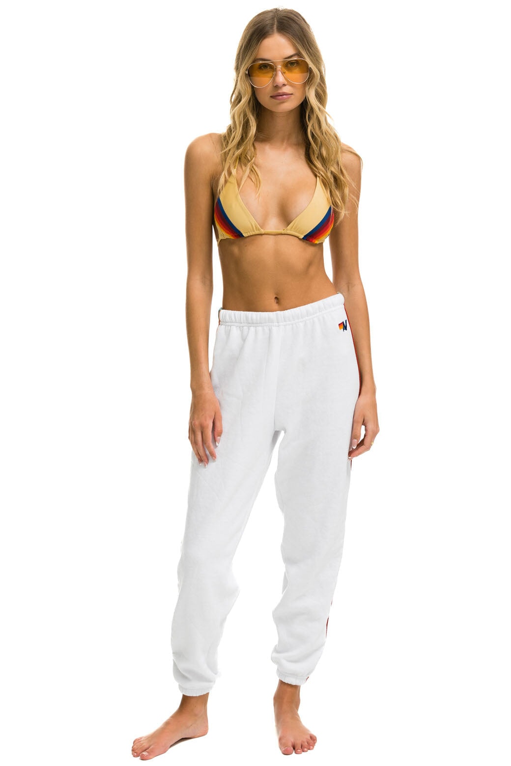 BOLT STRIPE SWEATPANTS - WHITE - Image 2