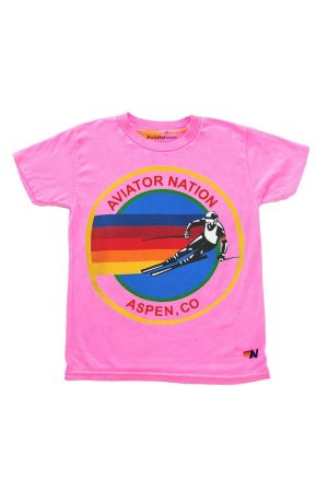 KID'S AVIATOR NATION ASPEN TEE - NEON PINK