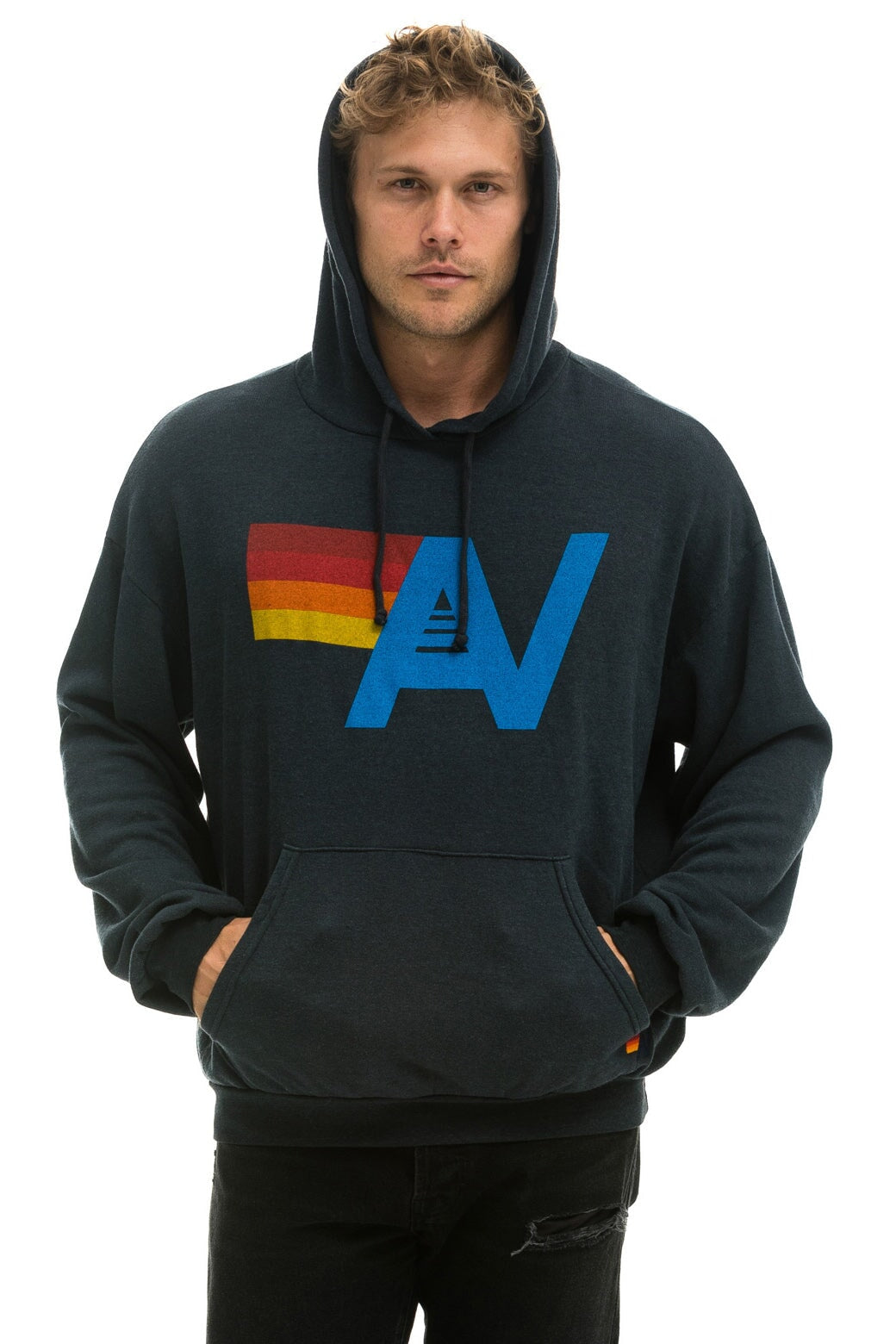 LOGO PULLOVER RELAXED HOODIE - CHARCOAL - Image 2