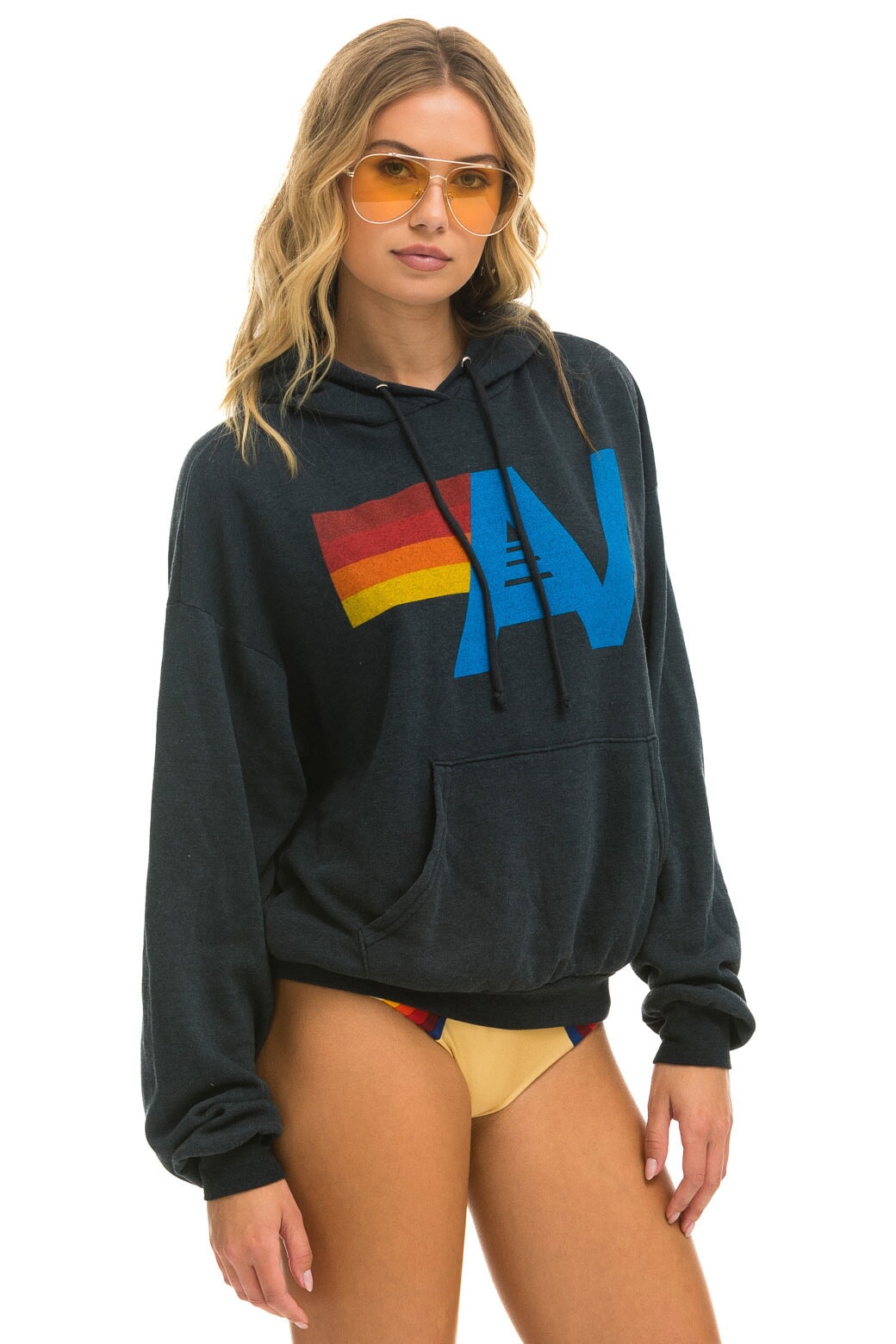 LOGO PULLOVER RELAXED HOODIE - CHARCOAL - Image 3