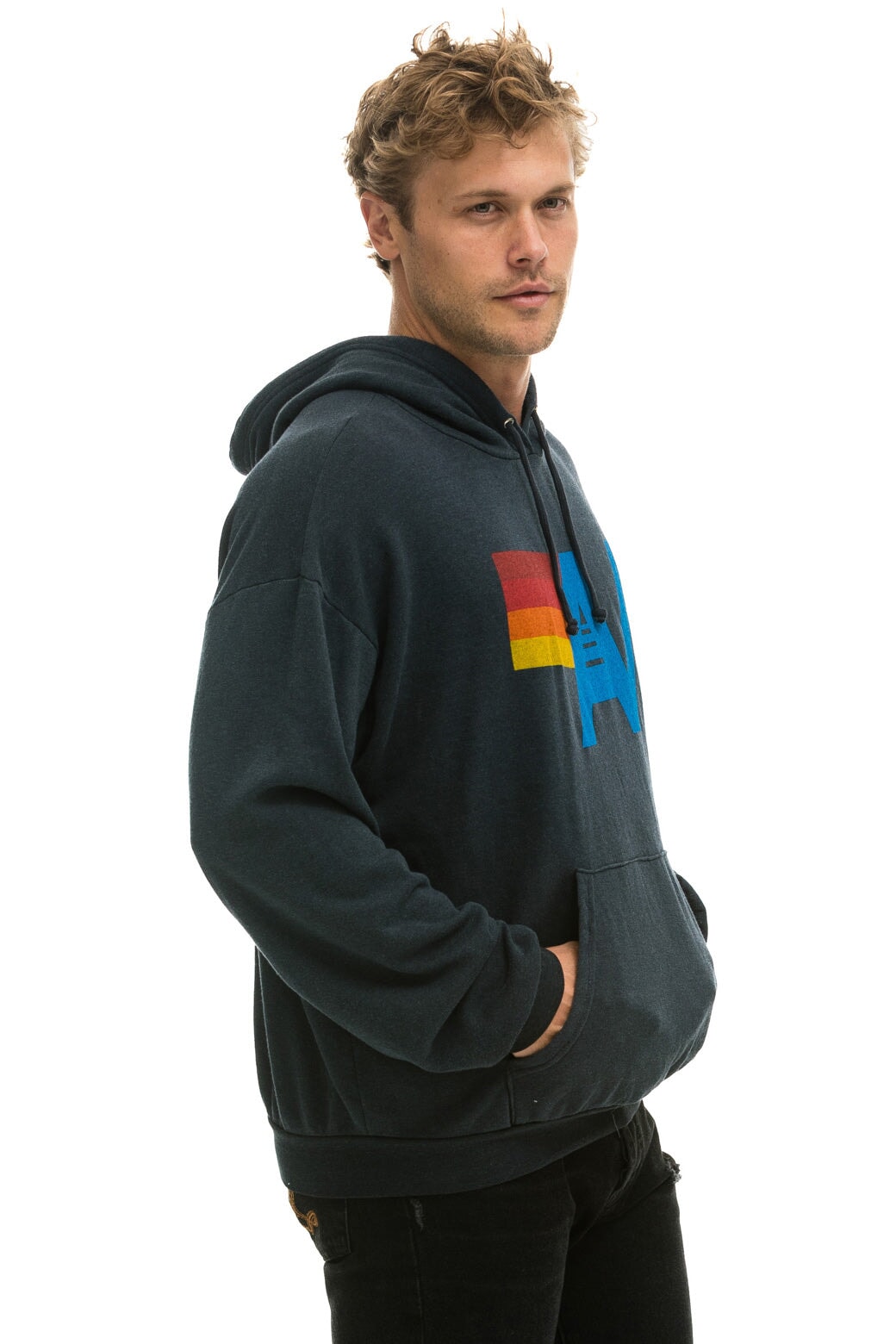 LOGO PULLOVER RELAXED HOODIE - CHARCOAL - Image 4