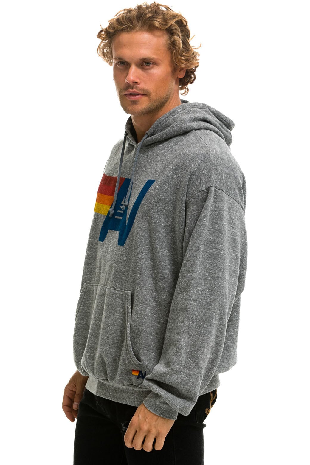 LOGO PULLOVER RELAXED HOODIE - HEATHER GREY - Image 4