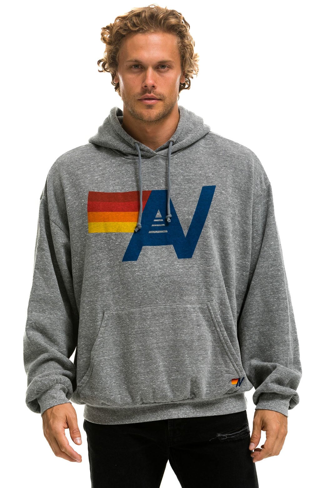 LOGO PULLOVER RELAXED HOODIE - HEATHER GREY - Image 2