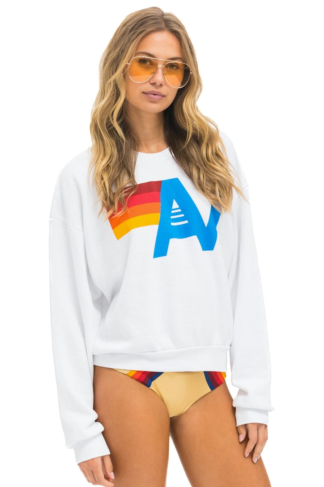 LOGO RELAXED CREW SWEATSHIRT - WHITE - Image 5