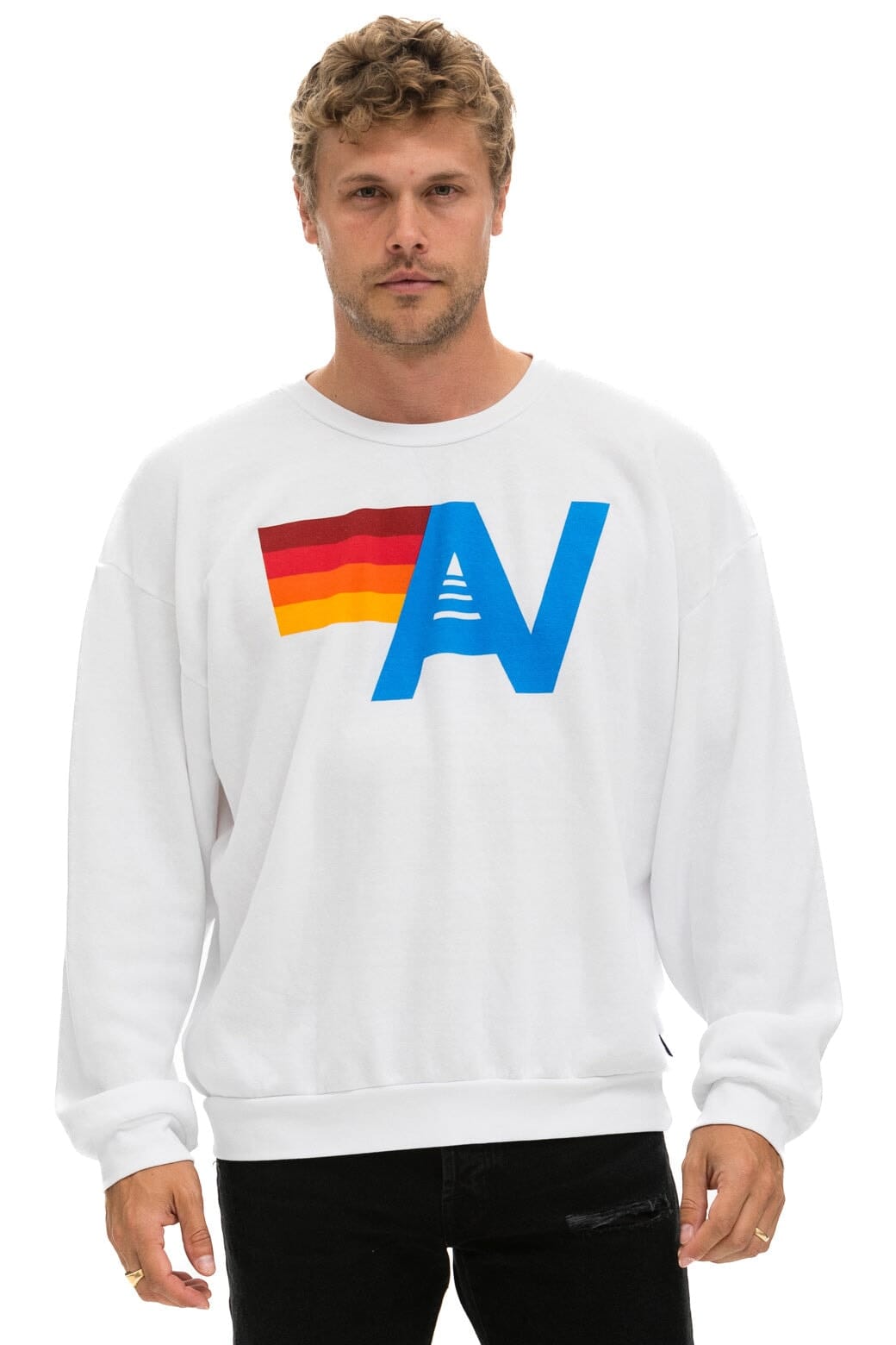 LOGO RELAXED CREW SWEATSHIRT - WHITE - Image 2