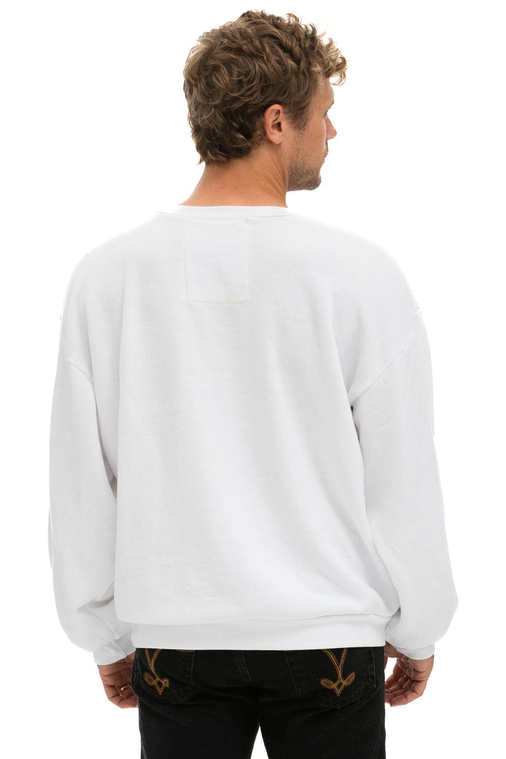 LOGO RELAXED CREW SWEATSHIRT - WHITE - Image 8