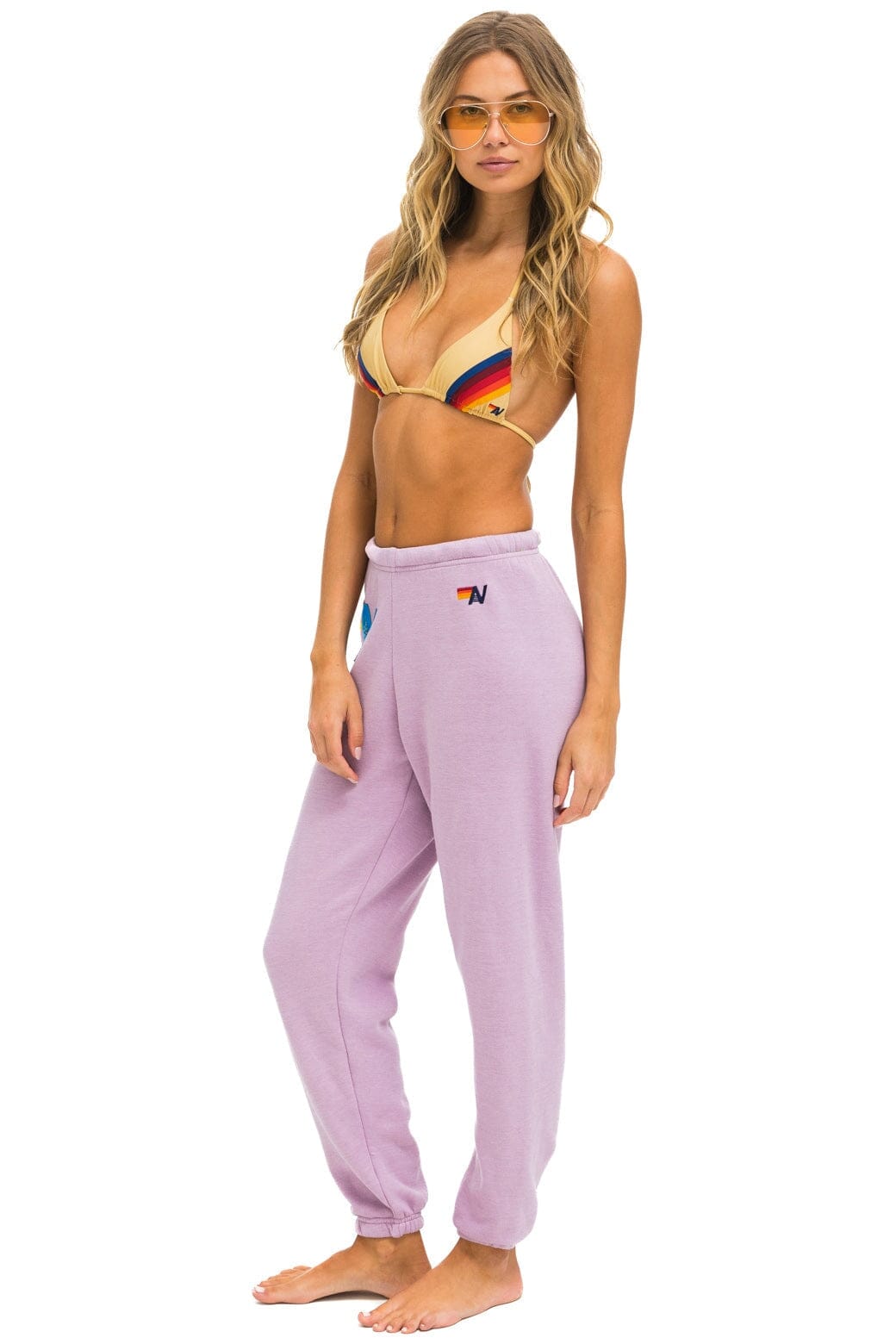 LOGO STITCH SWEATPANTS - MAUVE - Image 4