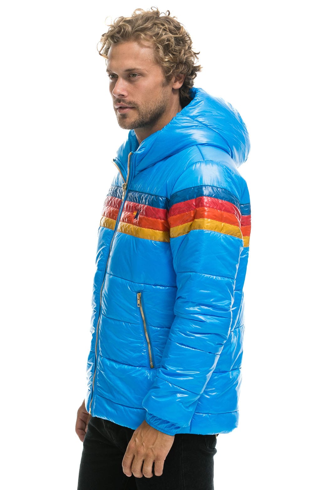 4 STRIPE LUXE TREKKER JACKET - GLOSSY BLUE - Image 2