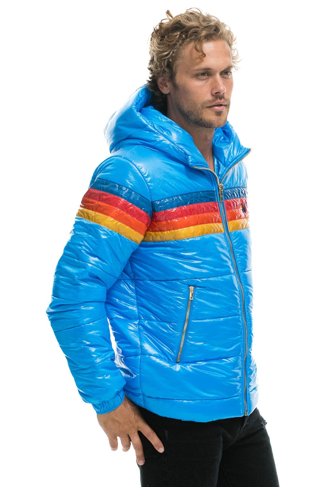 4 STRIPE LUXE TREKKER JACKET - GLOSSY BLUE - Image 4