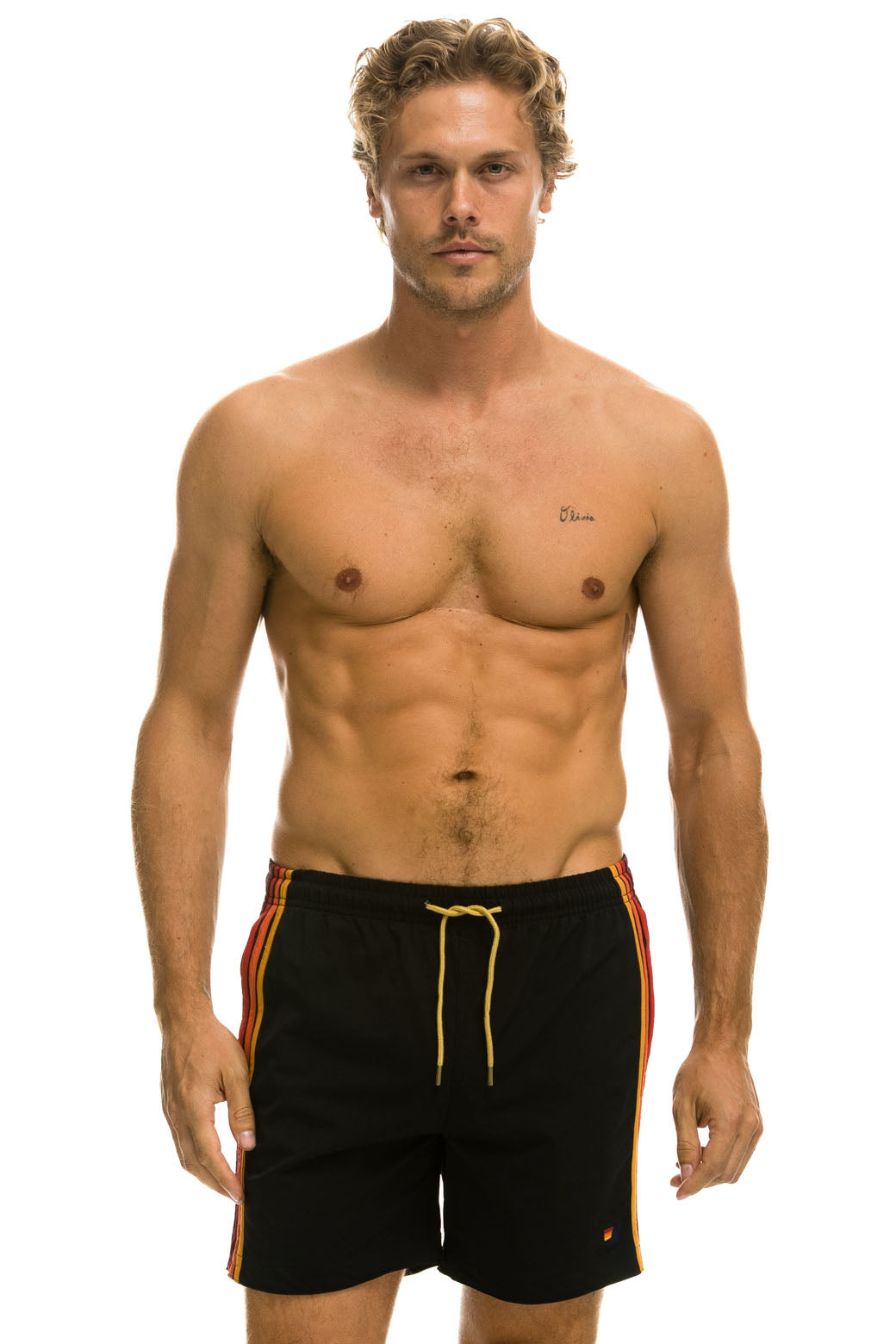 MEN'S 5 STRIPE FLEX SHORTS - BLACK - Image 2