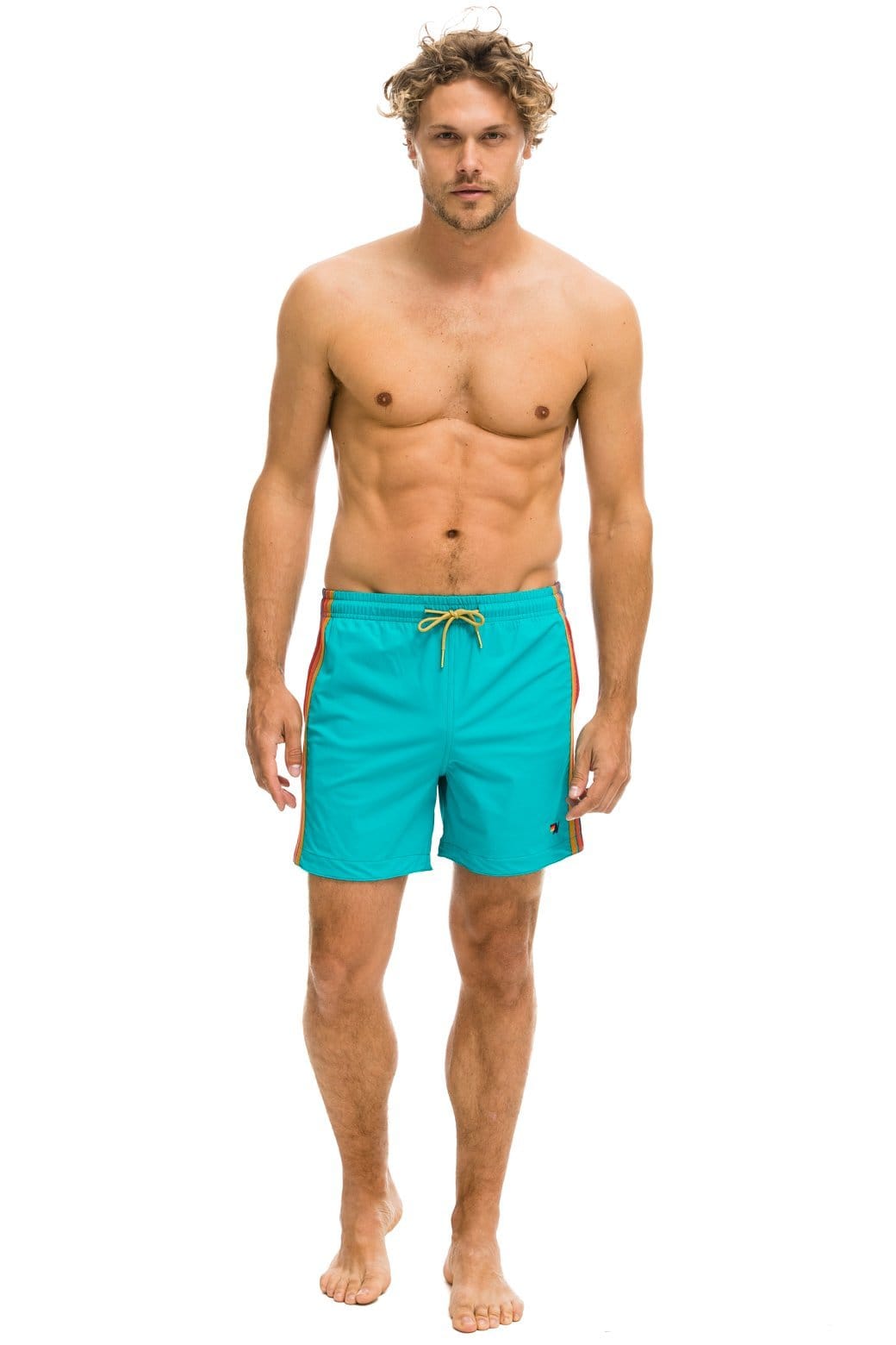 MEN'S 5 STRIPE FLEX SHORTS - JADE - Image 2