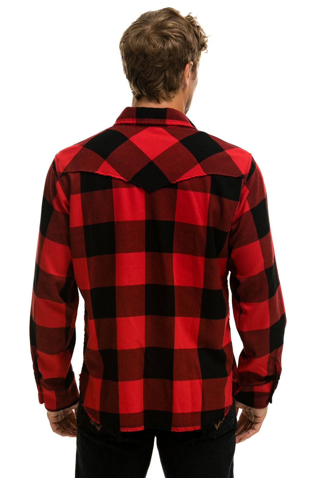 PLAID FLANNEL LIGHT WEIGHT UNISEX WESTERN SHIRT - BUFFALO PLAID - Image 6