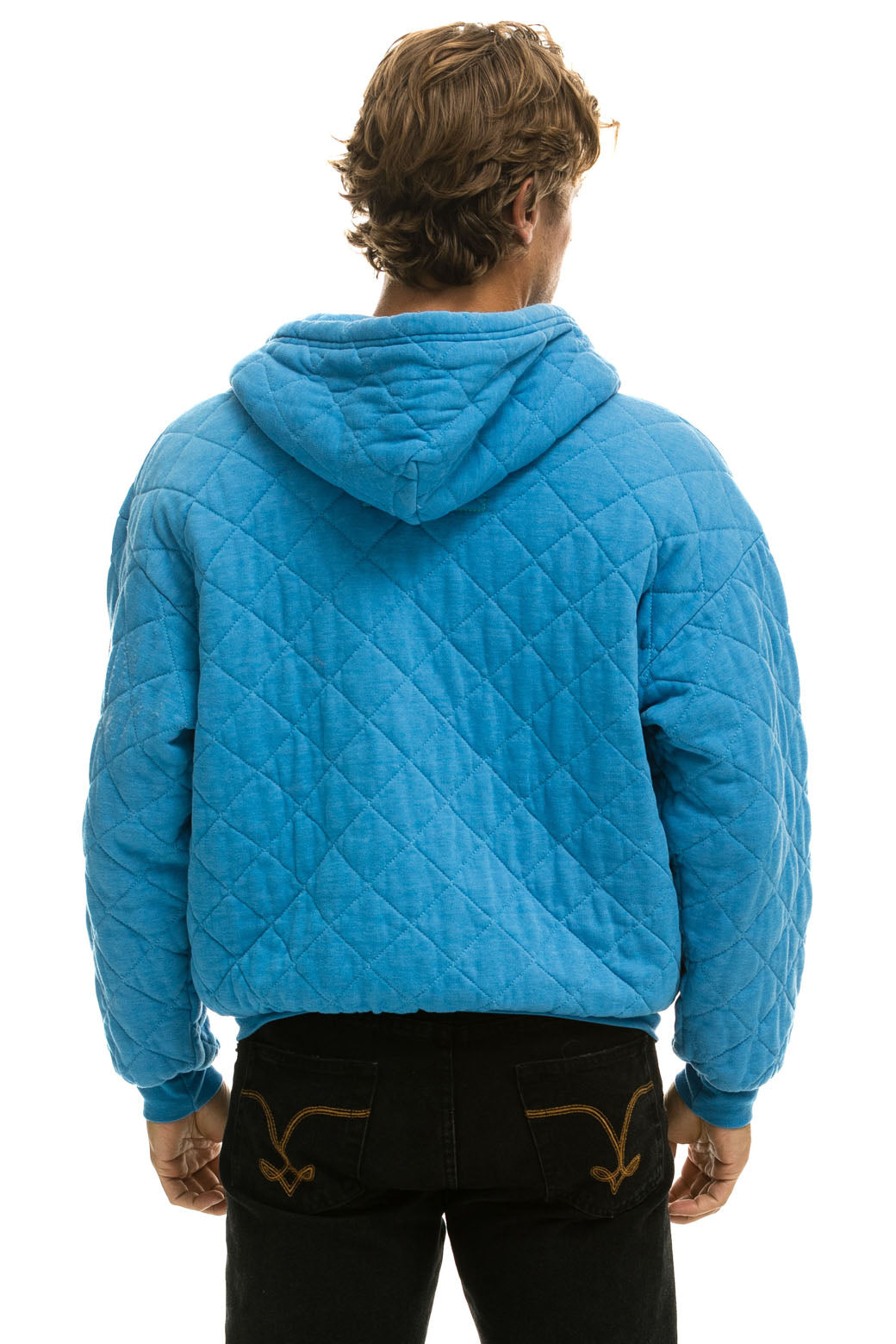 QUILTED ZIP HOODIE RELAXED - OCEAN - Image 8