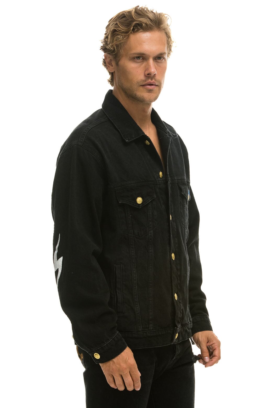 LOCALS ONLY OVERSIZED CONCERT DENIM JACKET - VINTAGE BLACK - Image 8