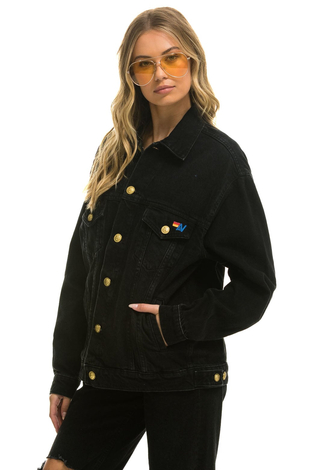 LOCALS ONLY OVERSIZED CONCERT DENIM JACKET - VINTAGE BLACK - Image 7