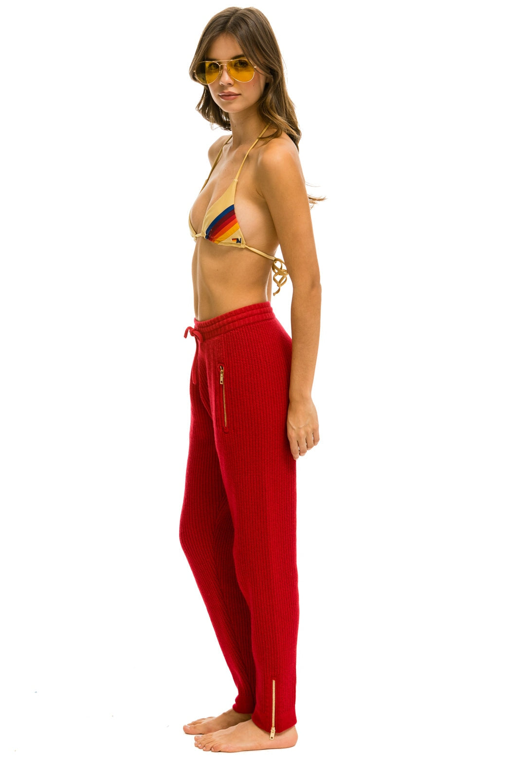 VINTAGE CABIN CASHMERE SWEATER PANT - CHERRY - Image 2