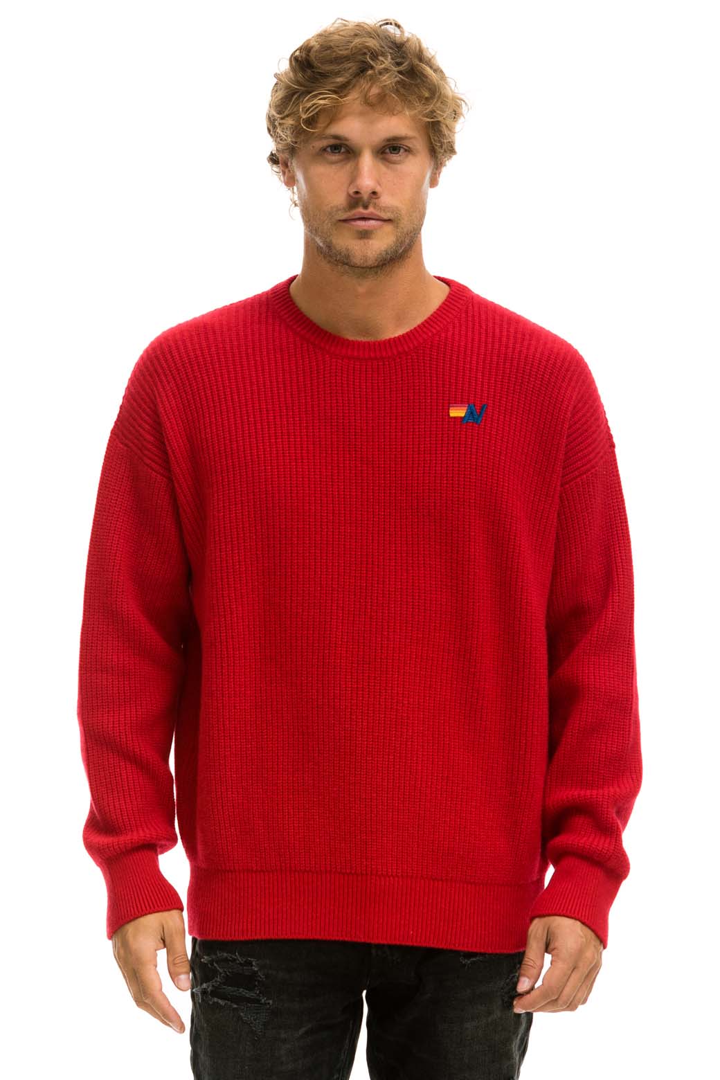 VINTAGE CABIN UNISEX CASHMERE SWEATER - CHERRY - Image 2