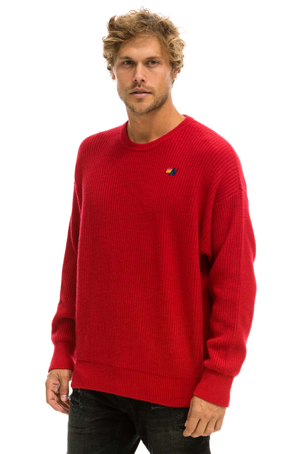 VINTAGE CABIN UNISEX CASHMERE SWEATER - CHERRY - Image 8
