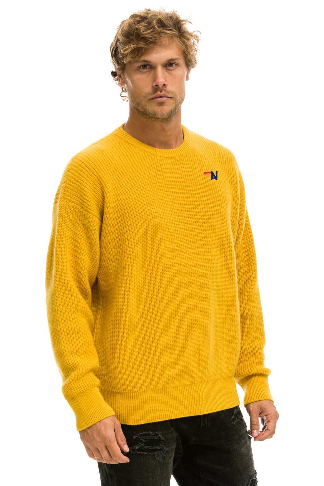 VINTAGE CABIN UNISEX CASHMERE SWEATER - GOLD - Image 4
