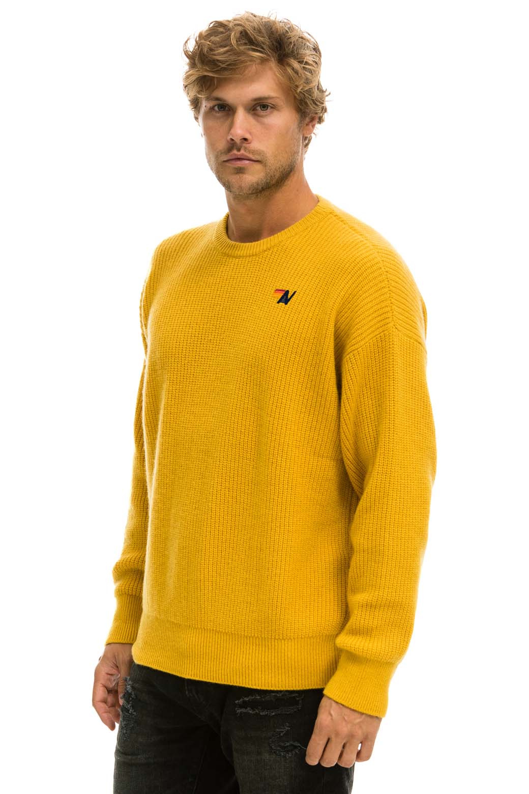 VINTAGE CABIN UNISEX CASHMERE SWEATER - GOLD - Image 6