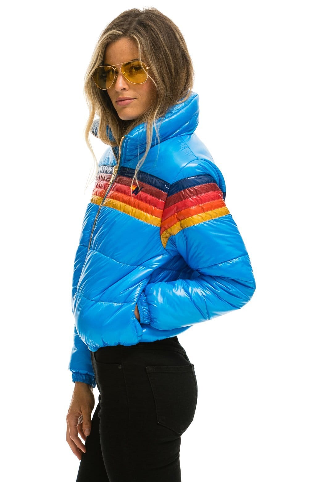 5 STRIPE APRES PUFFER JACKET - GLOSSY BLUE - Image 2