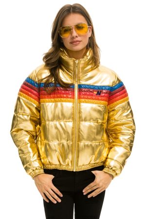 5 STRIPE APRES JACKET - GLOSSY GOLD