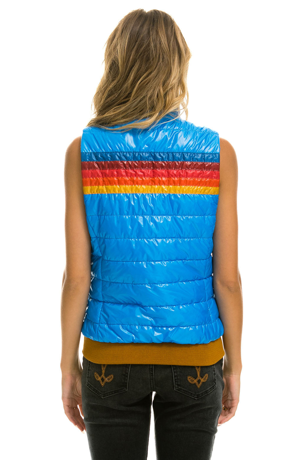 WOMEN'S 5 STRIPE VEST - GLOSSY BLUE CINA - Image 4