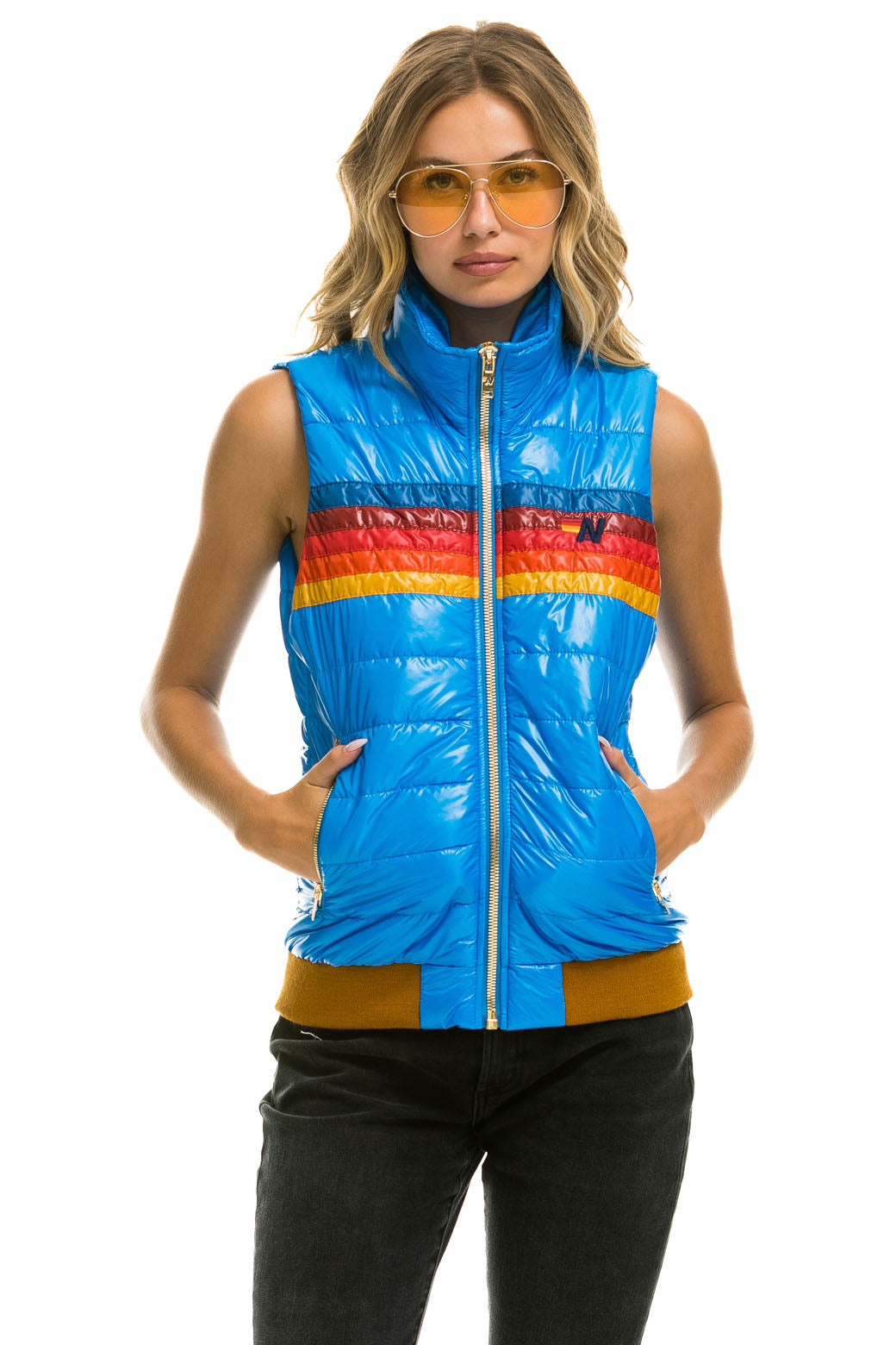 WOMEN'S 5 STRIPE VEST - GLOSSY BLUE CINA - Image 2