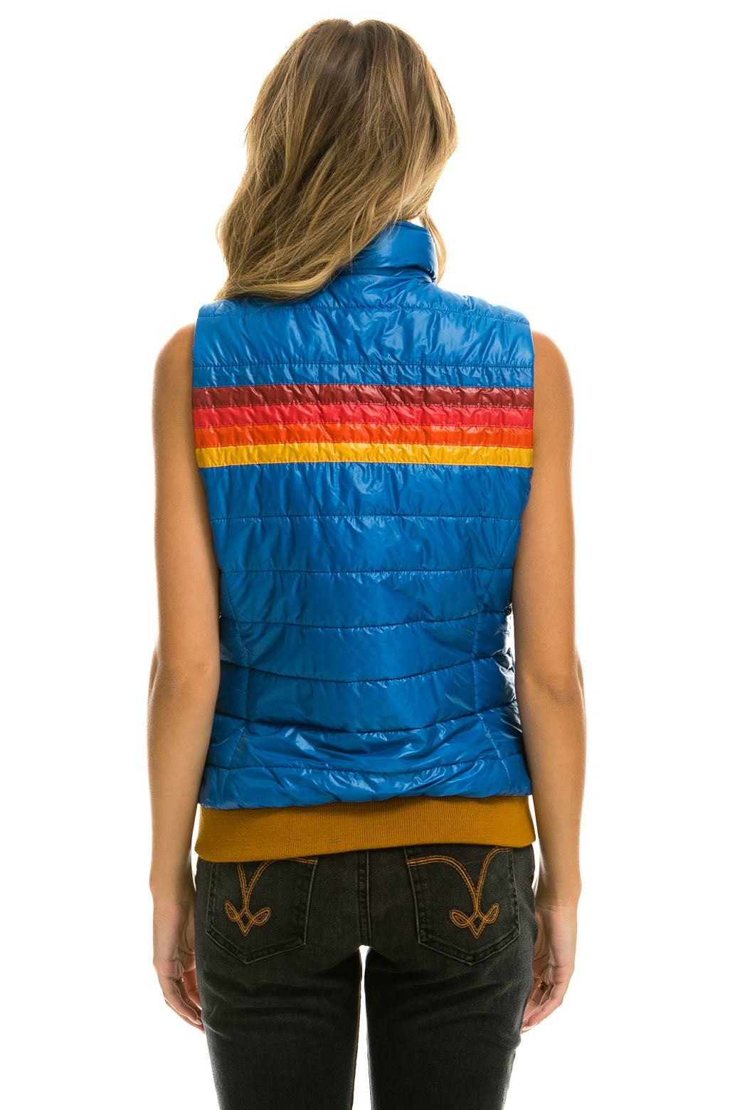 WOMEN'S 5 STRIPE VEST - GLOSSY SNORKEL BLUE - Image 4