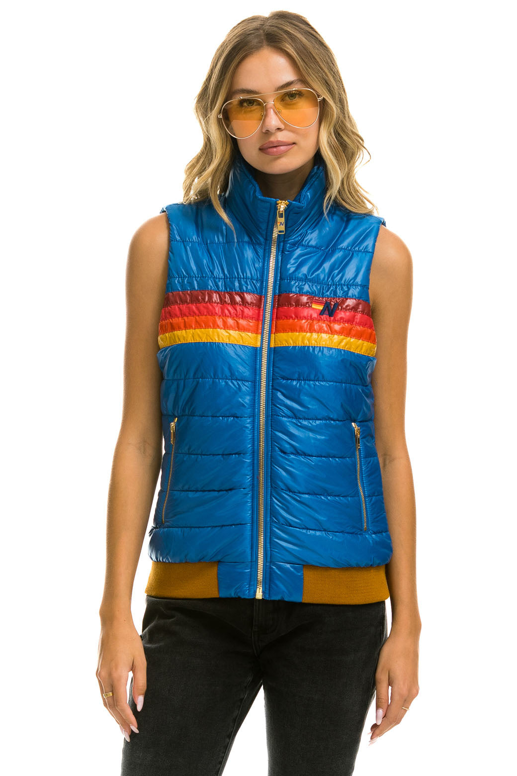 WOMEN'S 5 STRIPE VEST - GLOSSY SNORKEL BLUE - Image 2