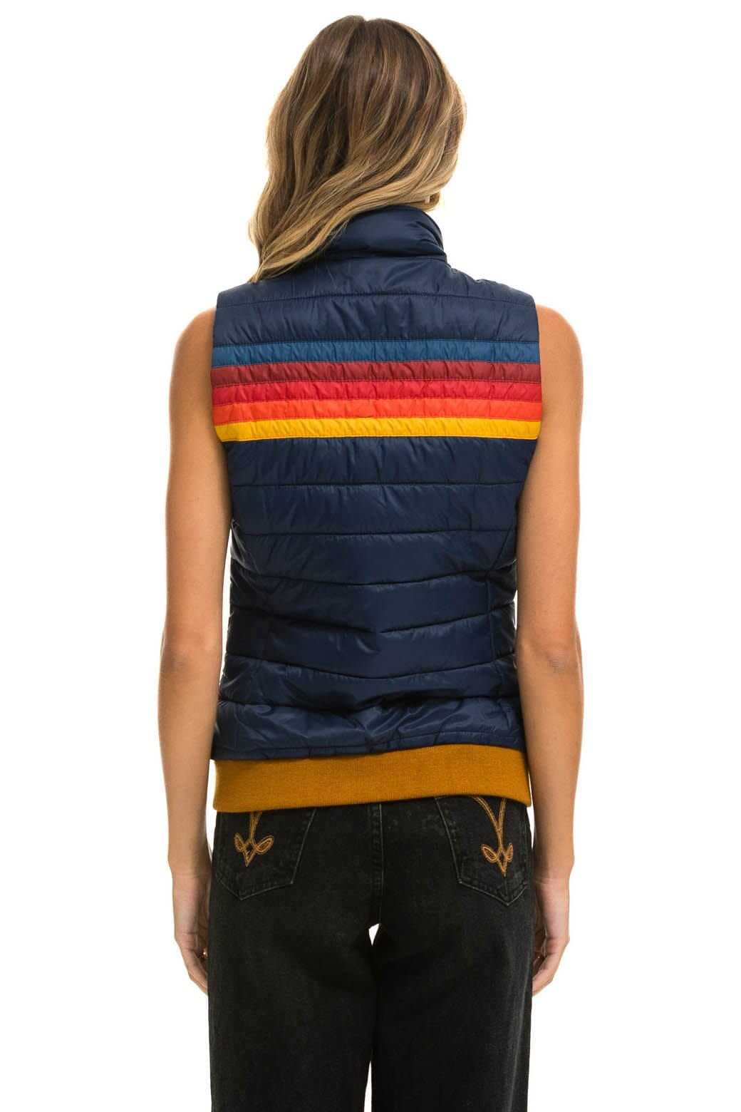 WOMEN'S 5 STRIPE VEST - NAVY - Image 3