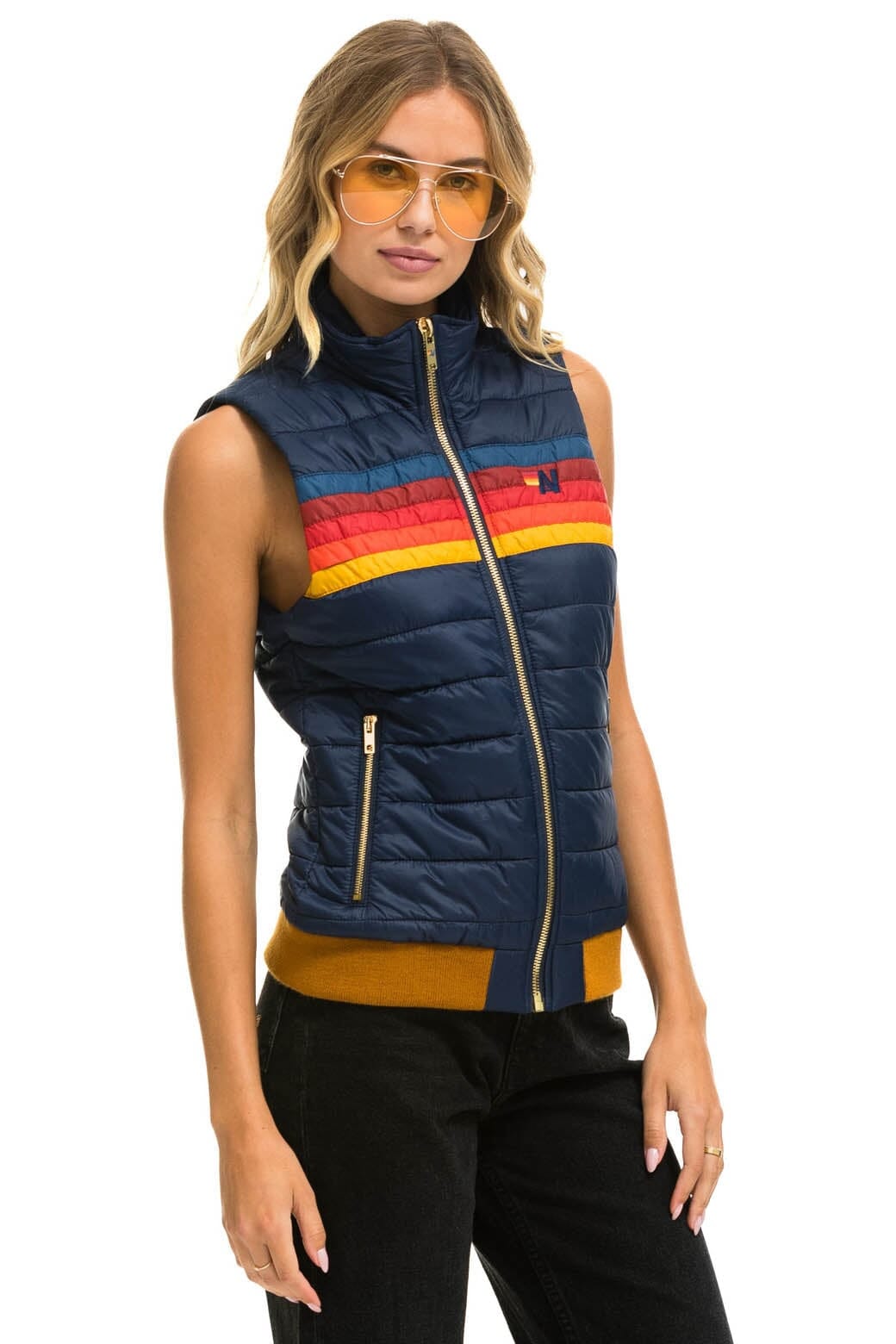 WOMEN'S 5 STRIPE VEST - NAVY - Image 2