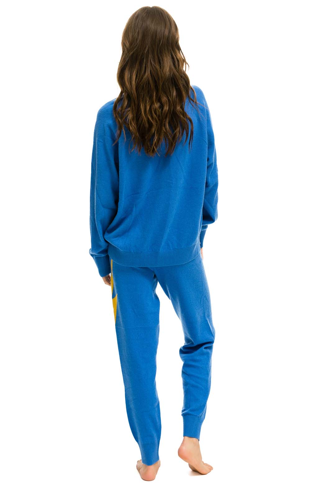 BOLT CASHMERE LIGHT SWEATER PANT - VINTAGE BLUE // GOLD BOLT - Image 9