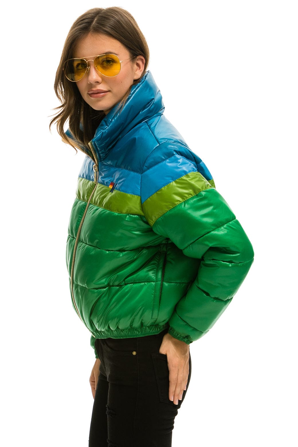 COLOR BLOCK LUXE APRES PUFFER JACKET - AMAZON GLOSSY - Image 3