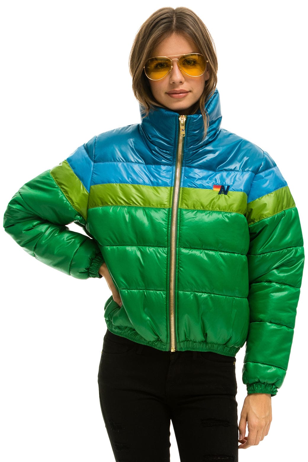COLOR BLOCK LUXE APRES PUFFER JACKET - AMAZON GLOSSY - Image 2