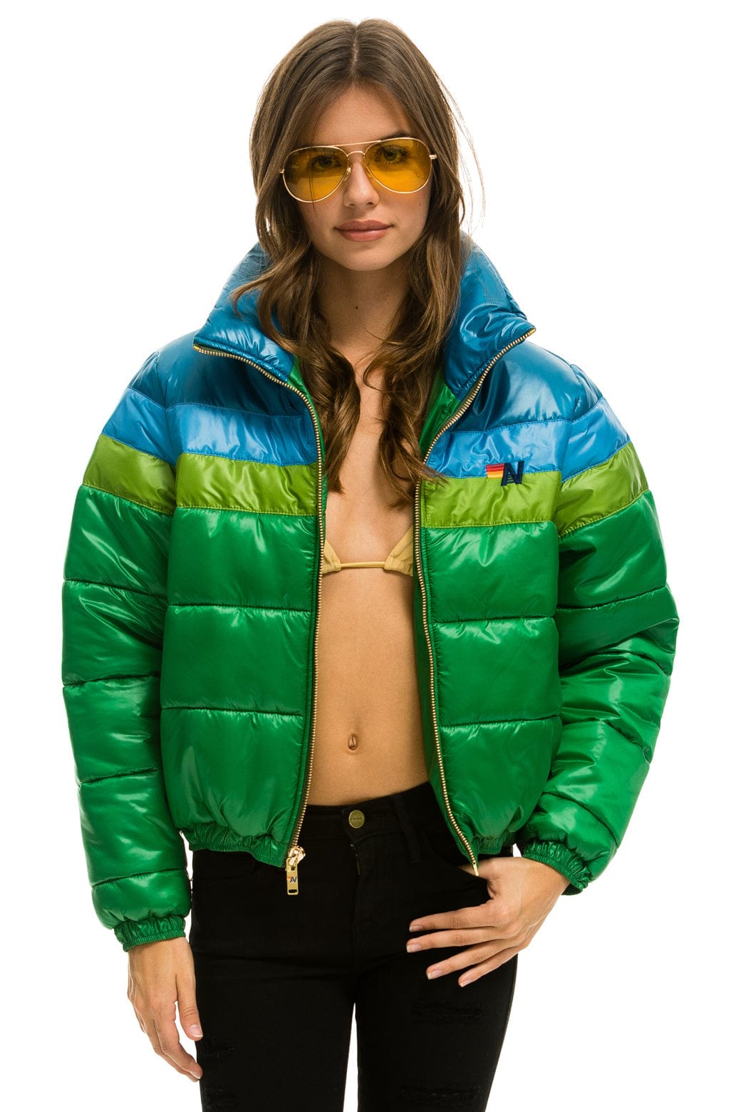 COLOR BLOCK LUXE APRES PUFFER JACKET - AMAZON GLOSSY - Image 5